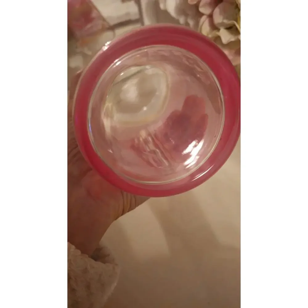 Vintage MCM Pink Gold Martini Cocktail Pitcher Carafe Pinched Spout 9.75